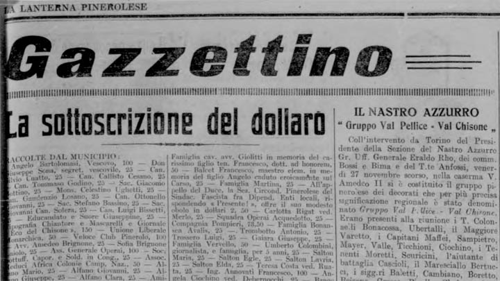 Il Pinerolese si distingue nella raccolta del dollaro